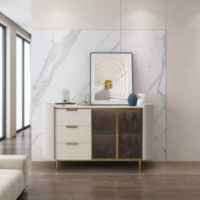 Ontwerper dressoir buffet kast woonkamer rek roestvrij staal luxe boord