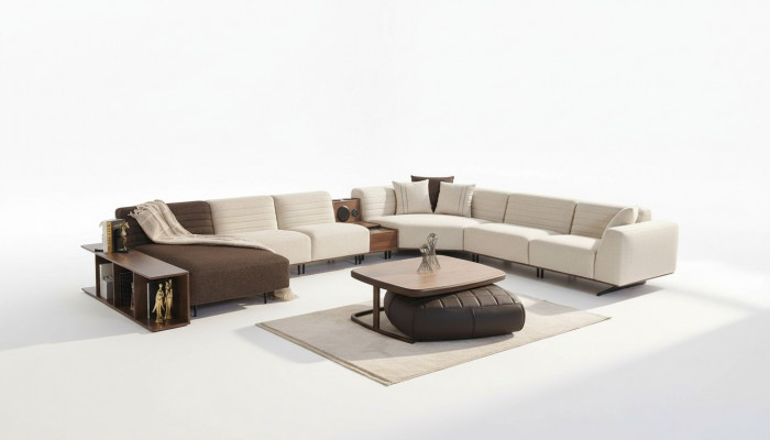 Luxe hoekbank U-vorm gestoffeerde bank bank woonkamer meubels textiel Nieuwe inrichting