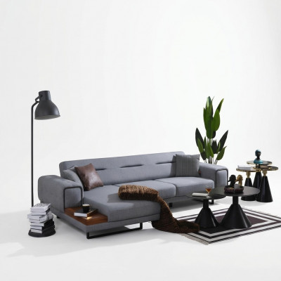 Modern Grijs Hoekbank L-vorm Woonkamer Bank Luxe Inrichting Nieuw Design