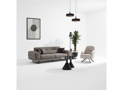 Luxe bankstel set 2-delig Fauteuil Luxe bankstel bankstel Driepersoons woonkamer inrichting.