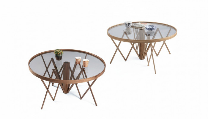 Designer woonkamerset 2x salontafels Rond koffietafel Luxe meubels