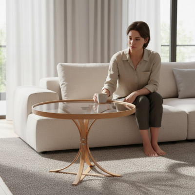 Moderne design salontafel, rond, luxe tafel, koffie, woonkamer