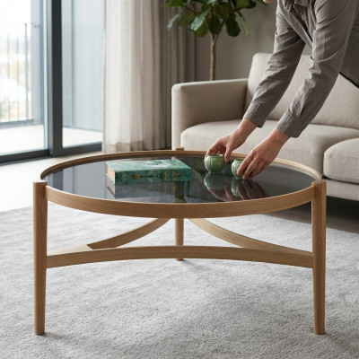 Moderne salontafel inrichting ontwerper luxe rond meubilair koffietafel