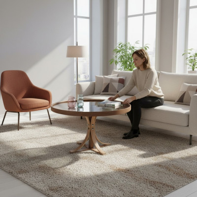 Luxe salontafel woonkamer rond koffietafel meubels ontwerper inrichting