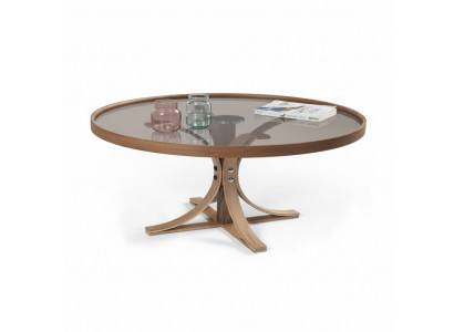 Salontafel Bruin Hout Designer Koffie Tafel Woonkamer Glazen Tafel Meubels.