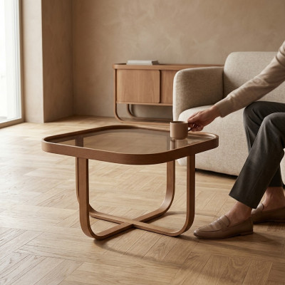Moderne salontafel Tafel Ontwerp Hout Designer Woonkamer Bijzettafel
