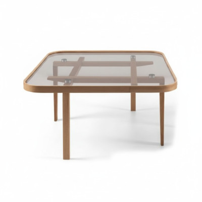 Woonkamer salontafel Moderne luxe meubels Glazen tafel Designer hout