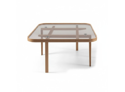 Woonkamer salontafel Moderne luxe meubels Glazen tafel Designer hout