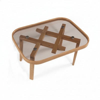 Luxe meubelen salontafel Moderne inrichting Glazen tafel Beige woonkamer