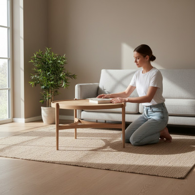 Houten salontafel woonkamer meubels luxe bijzettafel modern interieur