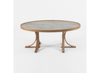 Luxe woonkamer salontafel hout koffietafel inrichting modern meubilair