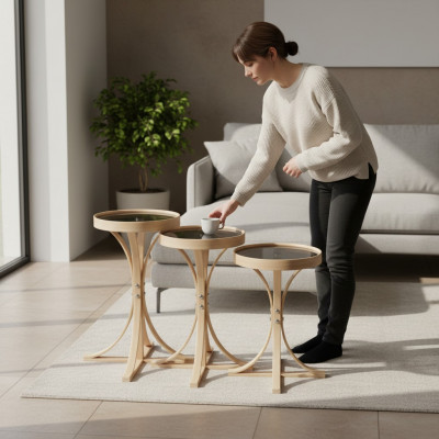 Woonkamerset 3-delig Compleet 3x Salontafels Luxe Koffietafel Inrichting  Woonkamerset 3-delig Compleet 3x Salontafels Luxe Koffietafel Inrichting