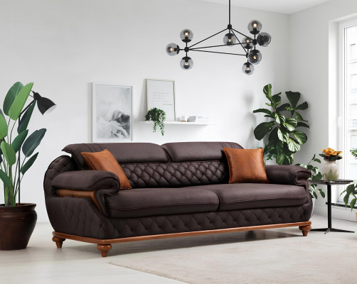Modern Compleet woonkamerset Fauteuil Bank Bank Beklede Stoel Zits Driepersoons