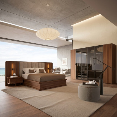 Luxe set slaapkamer compleet tweepersoonsbed 2x nachtkastjes modern nieuw