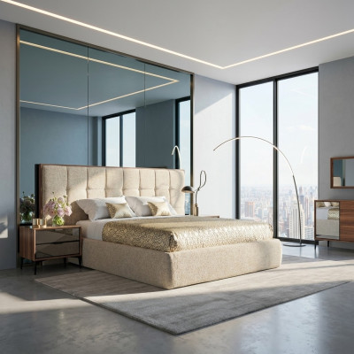 Luxe meubilair slaapkamer Modern set 5-delig Tweepersoonsbed 2x nachtkastjes Nieuw
