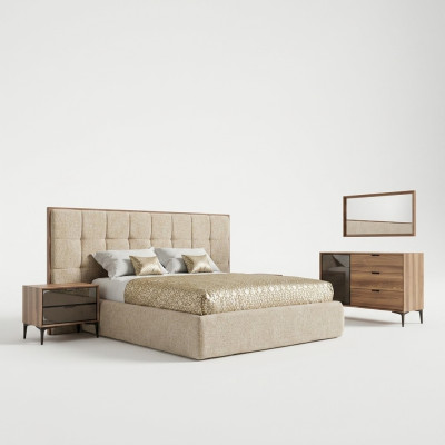 Luxe meubilair slaapkamer Modern set 5-delig Tweepersoonsbed 2x nachtkastjes Nieuw