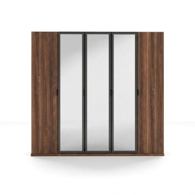 Houten bruine kledingkast slaapkamer modern design meubels kast