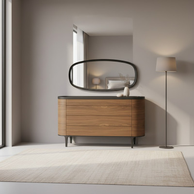 Dressoir met spiegelontwerp Luxe kast Moderne stijl Slaapkamermeubels Nieuw