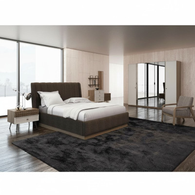 Luxe slaapkamer dubbel bed 2x nachtkastjes hout compleet 6-dlg modern