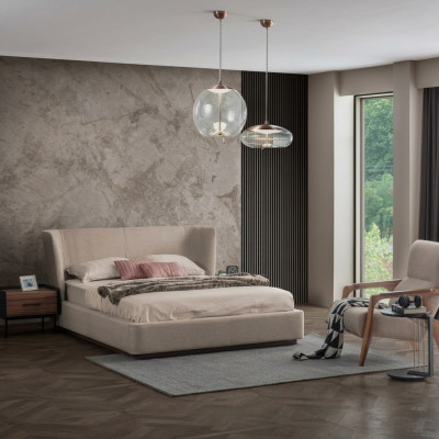 Modern Beige Tweepersoons Slaapkamer Set 2x Nachtkastjes Luxe Nieuwe Meubels