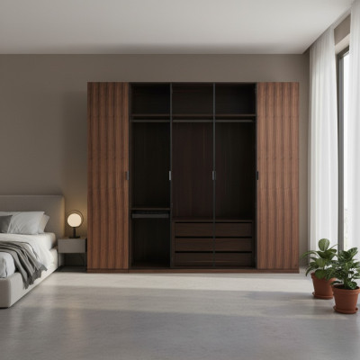 Slaapkamer Modern Kledingkast Houten Kast Ontwerp Kast Glazen Deuren