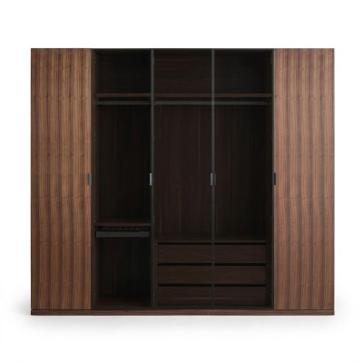 Slaapkamer Modern Kledingkast Houten Kast Ontwerp Kast Glazen Deuren