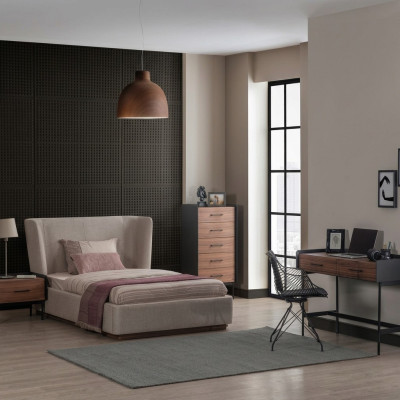 Design Compleet 4-delig Slaapkamer Bed Nachtkastje Modern Commode Nieuw