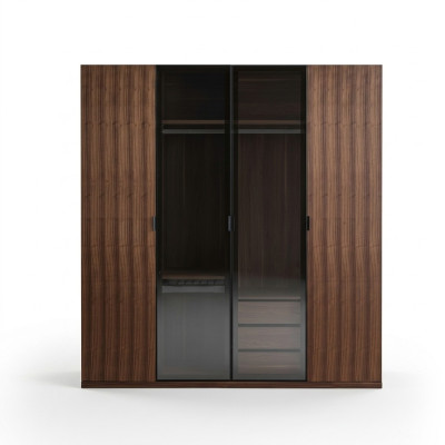 Modern kledingkast slaapkamer design houten kast luxe kast glazen deuren.