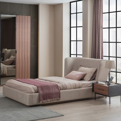 Modern compleet bed luxe nachtkastje slaapkamer set 2-delig houten meubilair
