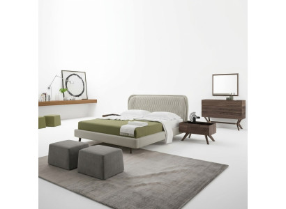 Slaapkamer set 5-delig Luxe tweepersoonsbed 2x nachtkastjes Luxe ladekast met spiegel