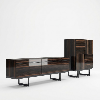 Eetkamer compleet 2-delige dressoir moderne design houten kast