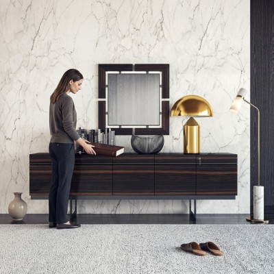 Luxe eetkamer dressoir met spiegel Compleet modern ontwerp Ladenkast