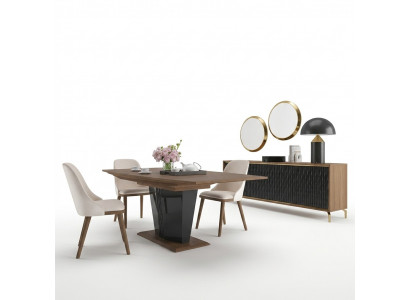 Eethoek Moderne Eettafel Eetkamer 6x Stoelen Houten Meubels Luxe