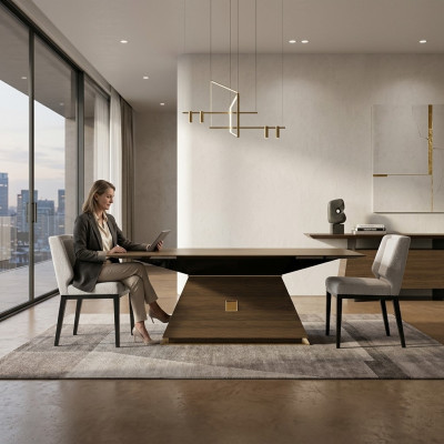 Luxe Groep Textiel Bekleding 4x Stoelen Houten Eettafel Eetkamer Ontwerp Set