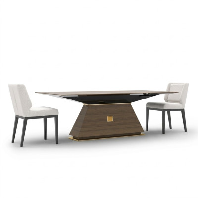 Luxe Groep Textiel Bekleding 4x Stoelen Houten Eettafel Eetkamer Ontwerp Set