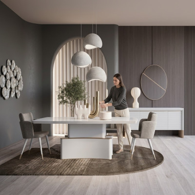 Luxe eetkamer set Eettafel Ontwerp Dressoir Moderne Meubels Eetgroep