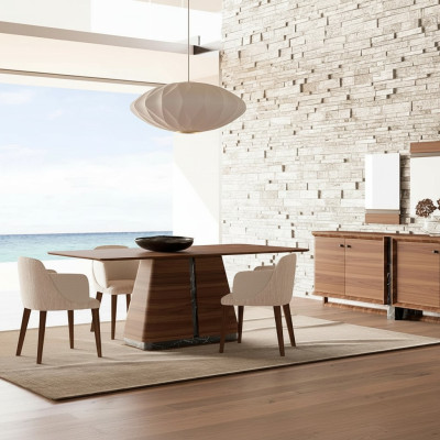 Moderne eetkamer eettafel 4x stoelen eetkamerset dressoir luxe meubels 2x spiegels