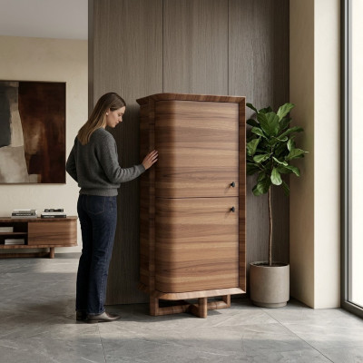 Eetkamer 2x kast Hout Bruin Meubels Nieuw Luxe Inrichting Houten kast