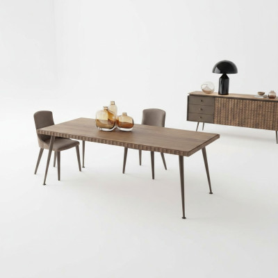 Luxe set van 3 delen tafel hout eettafel eetkamer compleet 4x stoelen meubels