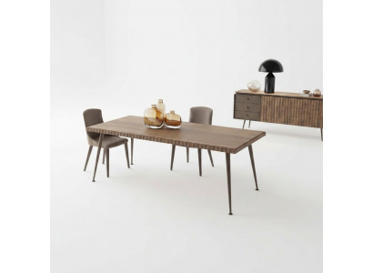 Luxe set van 3 delen tafel hout eettafel eetkamer compleet 4x stoelen meubels