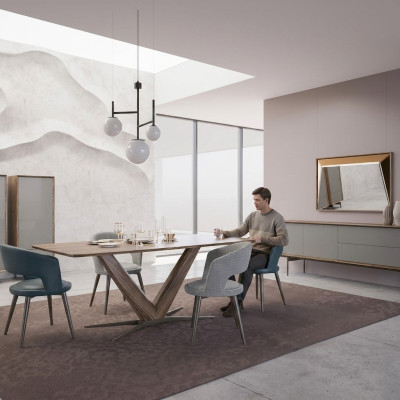 Eetkamer set 9-delig Eettafel Compleet Stoelen 4x Hout Dressoir Nieuw Houten kast