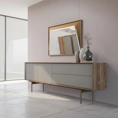 Volledige eetkamer dressoir met spiegelontwerp houten kastmeubels