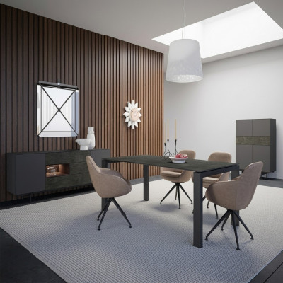 Luxe eetkamer set eettafel 4 stoelen modern design nieuw