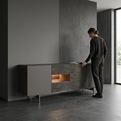 Eetkamer Modern dressoir design meubels luxe inrichting houten kast