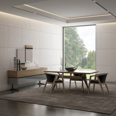 Luxe eetkamerset 8-delig eettafel Compleet stoelen dressoir met 2x spiegel Nieuw