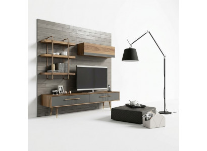 Modern set TV-standaard ontwerp woonkamer woonkamer wandplank luxe wandkast