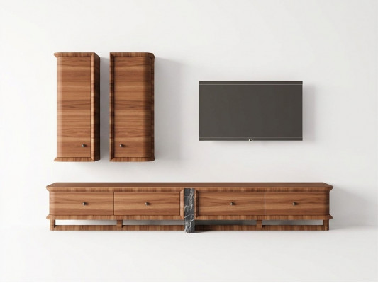 Volledige woonwand woonkamer tv-standaard 2x wandkast houten meubels