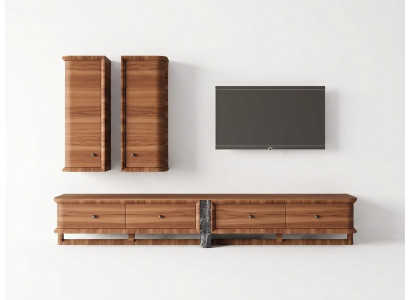 Volledige woonwand woonkamer tv-standaard 2x wandkast houten meubels