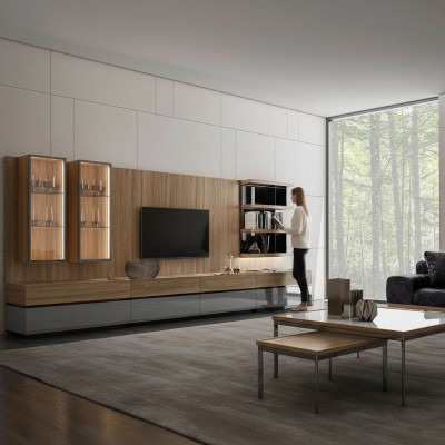 Modern Design Inrichting Woonkamerset TV-standaard Wandplanken Houten meubels Nieuw