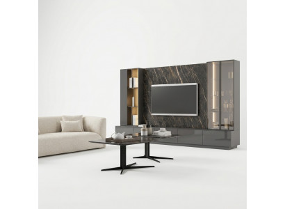 Woonkamerset Complete set van 6 delen Designer wandmeubel Houten meubels Luxe inrichting